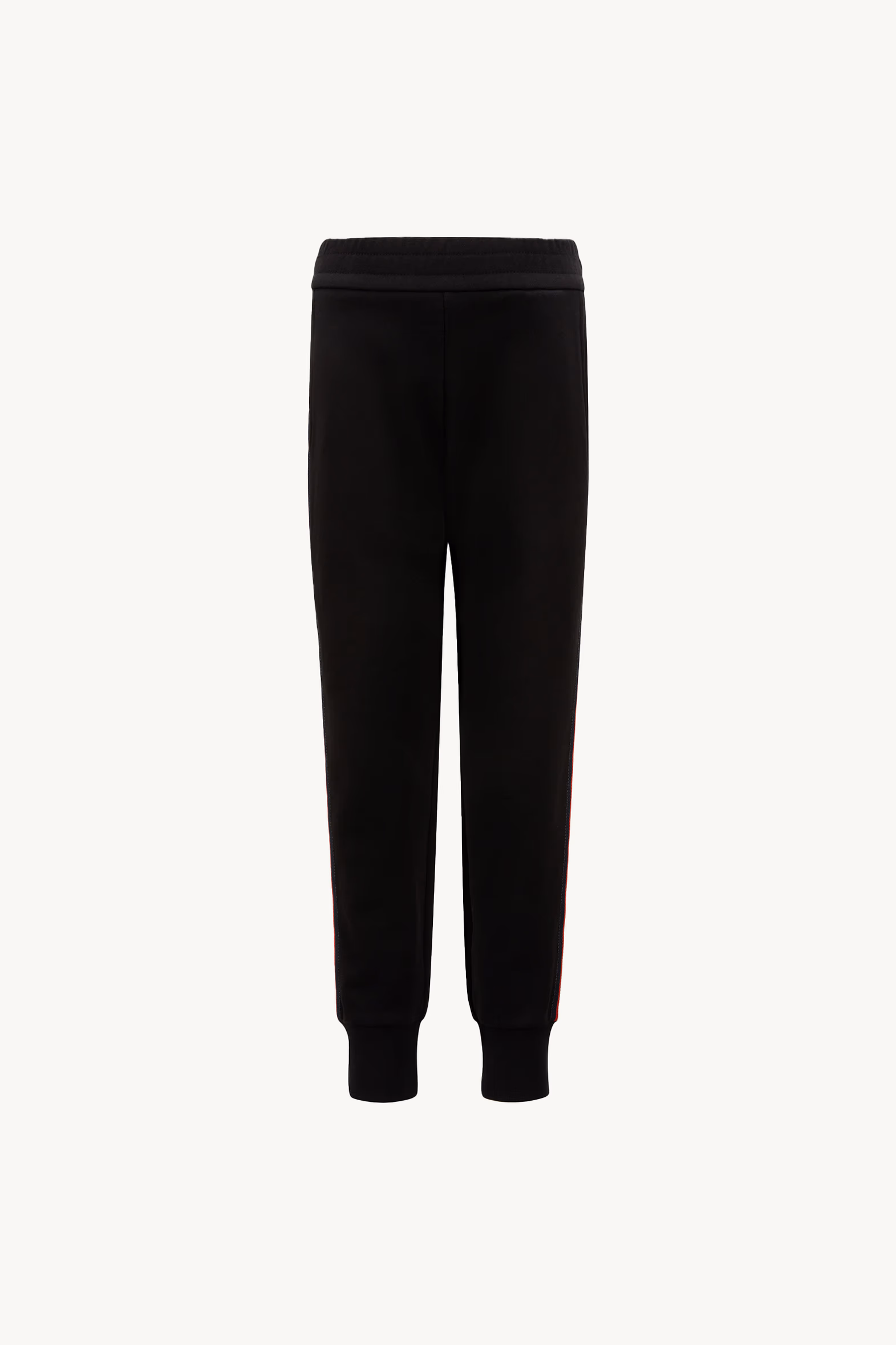 Pantalones deportivos de algodón con ribetes tricolor Niño Negro Moncler 0
